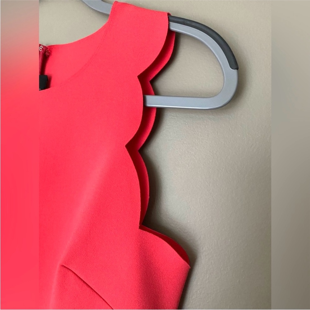❗️J. Crew Coral Red Scalloped Mini Dress MSRP $168! - Picture 9 of 9